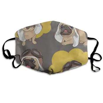 

Cartoon Pug Puppy Dog Fantastic Dust Mouth Mask Reusable Anti-Dust Face Mask Adjustable Earloop Skin Protection