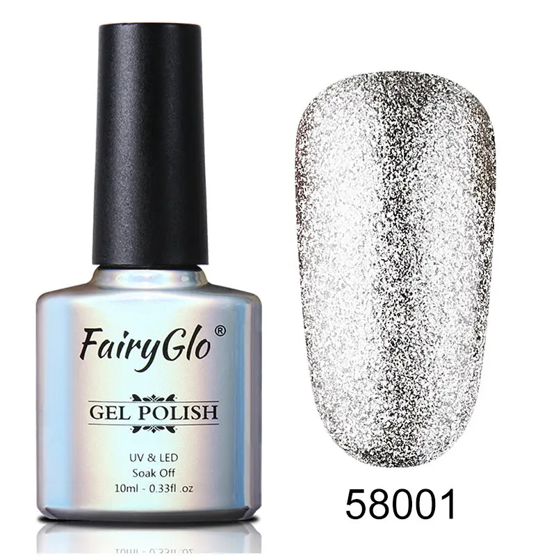 FairyGlo 10 мл Платиновые блестки Гель-лак Полупостоянный Гель-лак для ногтей Гель-лак Эмаль Лак Bling Гибридный лак для ногтей - Цвет: BJJ58001