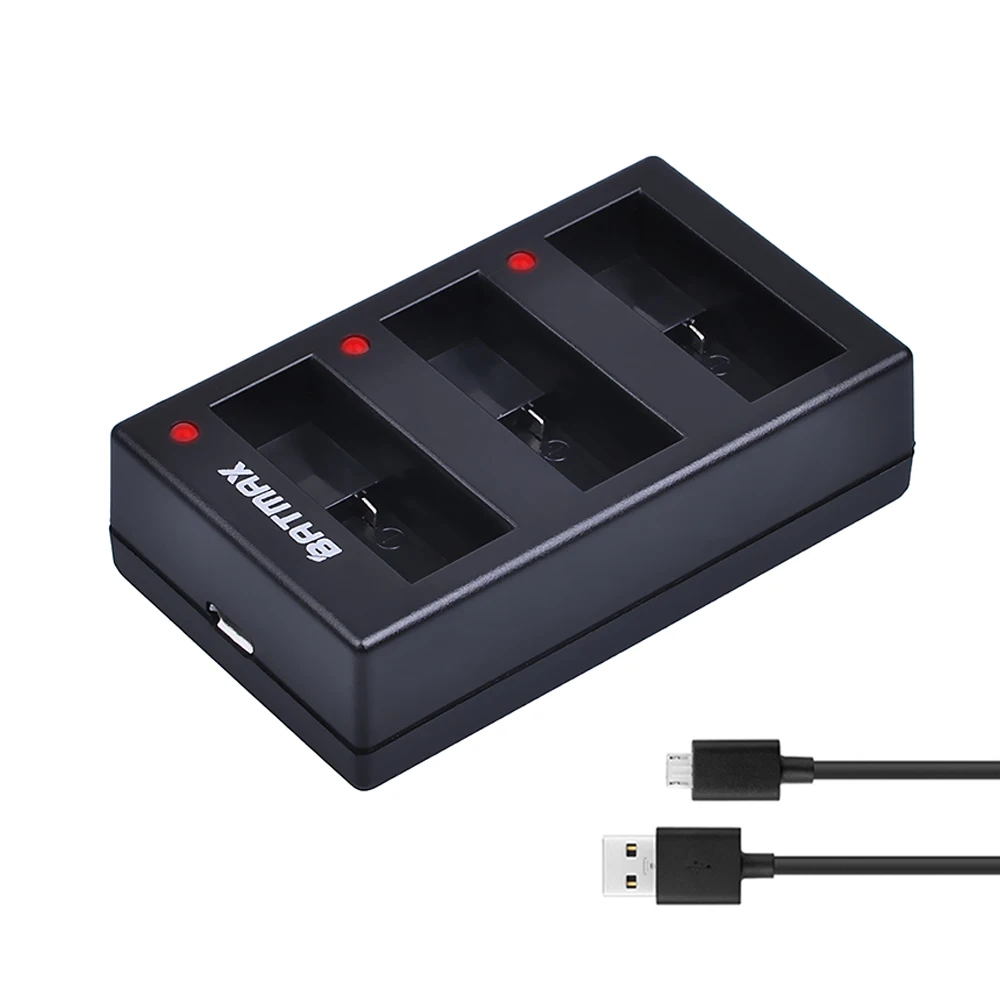 Batmax 2 шт. 1600 мАч для GoPro 5 GoPro 8 AHDBT-501 Батарея+ 3 знака после слотов для карт USB Зарядное устройство для GoPro Hero 5 GoPro 6 GoPro 7 Экшн-камера