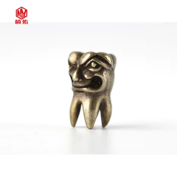 

Pure Brass Knife Beads Lucky Teeth Wisdom Teeth EDC Tool Paracord Knife Beads Car Keychain