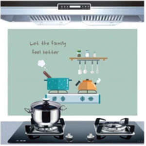 Self adhesive kitchen wallpaper aluminum foil, kitchen and cupboard stickers, oil proof waterproof cartoon wall sticker 08