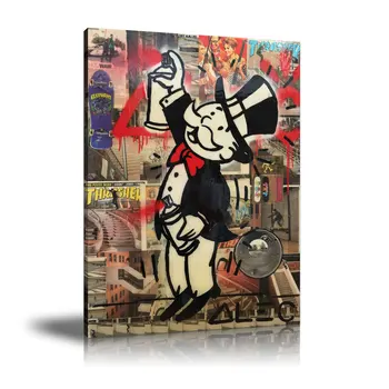 

HD Print Alec Monopoly Oil Painting Home Decor Wall Art on Canvas Monopoly Man Canvas Printings Room Decor