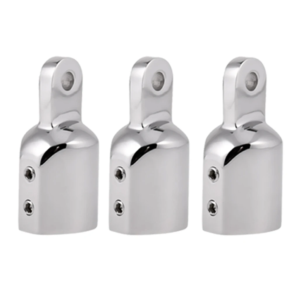 3Pcs Bimini Top Eye End Cap Fits 1'' Pipe Stainless Steel 316 Marine