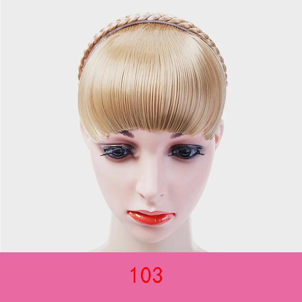 MSTN оголовье короткие синтетические кисточки синтетический парик женский натуральный короткий парик воздушные челки для женщин - Цвет: 103