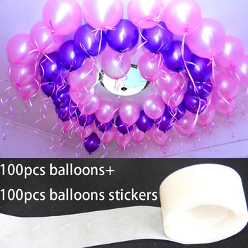 

100pcs 10inch latex balloon+100pcs Ballon Stickers air balls inflatable wedding decoration birthday kid party Float balloon