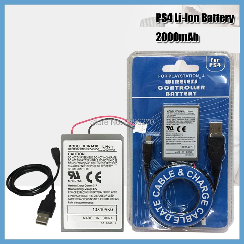 2000Mah Li-Ion Battery Pack Con Cavo Del Caricatore Del Usb Per Sony Ps4/Ps4 Sottile Dual Shock 4 Gamepad Batteria Del Controller