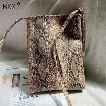 

[BXX] Snake Pattern Simple PU Leather Crossbody Bags For Women 2020 Travel Phone Shoulder Messenger Bag Lady Small Bags HL161