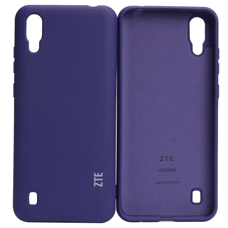 wallet phone case ZTE Blade A5 2020 Case High Quality Liquid Silicone Case Silky Soft-Touch Back Cover For ZTE A5 2020 Phone Shell cell phone lanyard pouch