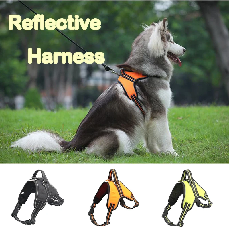 Easy On and Off Dog Harness with Reflective Trim No Pull Adjustable