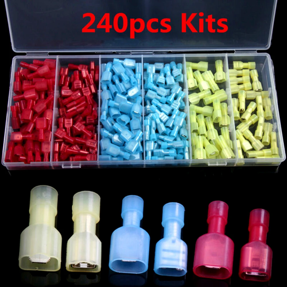 

240Pcs/Set Assorted Waterproof Heat Shrink Crimp Terminals Butt Connectors Insulated Electrical Wire Cable Connectors Terminals