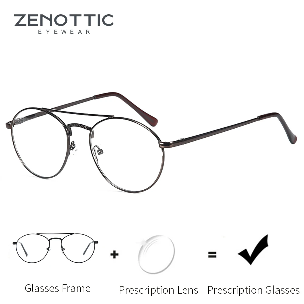 Очки ZENOTTIC мужские фотохромные Рецептурные очки из сплава в металлической оправе