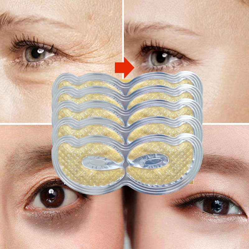 6 шт. = 3 пары Золотая с кристаллами коллагена маска для глаз Патчи Маски Темные Круги Патчи вокруг глаз маски увлажняющий уход за лицом маска