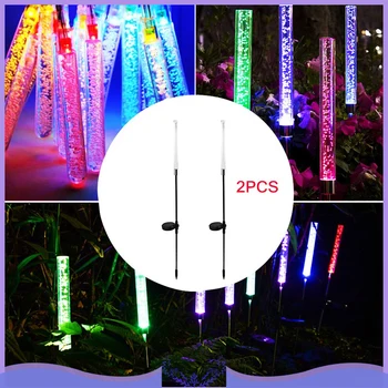 

2pcs/set Outdoor RGB Multicolor Solar Lights Garden Acrylic Bubble Solar Powered Garden Patio Backyard Pathway Decoration