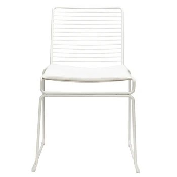 

2pcs Chairs Ergonomically designed backrest Chair Iron Wire Chair Hollow Metal Living Room Furniture Dining Chair with Cushion