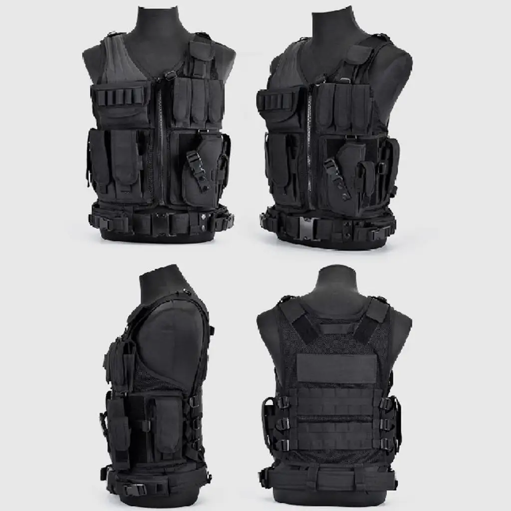 Tactical Molle Vest Adjustable Military Combat Assault Training Vest Outdoor Gaming Vest for Women Men Hunting Camping Hiking