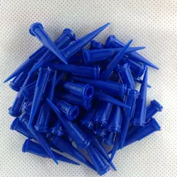 50pcs  blue 22Ga TT Blunt Glue Liquid Dispenser Dispensing Needle Plastic Tapered Tips Pack of