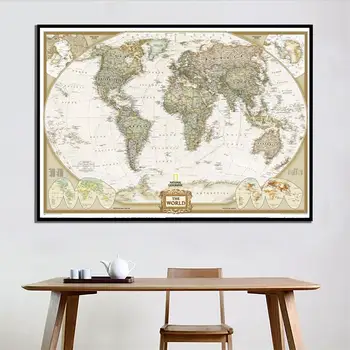 

A2 Size The Wolrd Political Map 2011 Version HD Fine Canvas Printed Unframed World Map For Office Home Wall Decoration