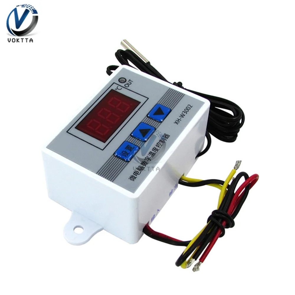 W3001 W3002 Microcomputer Digital Display Temperature Controller LED 110V 220V Thermostat Control Switch Sensor Meter With Probe