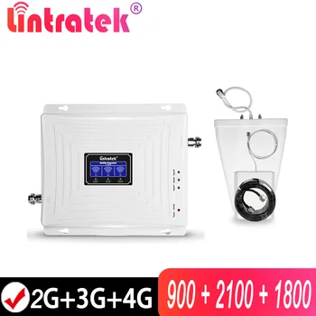 

Lintratek Russia Free Shipping Cellular Amplifier 2G 3G 4G Signal Repeater GSM 900 2100 1800 Tri-band Booster for Data and Call