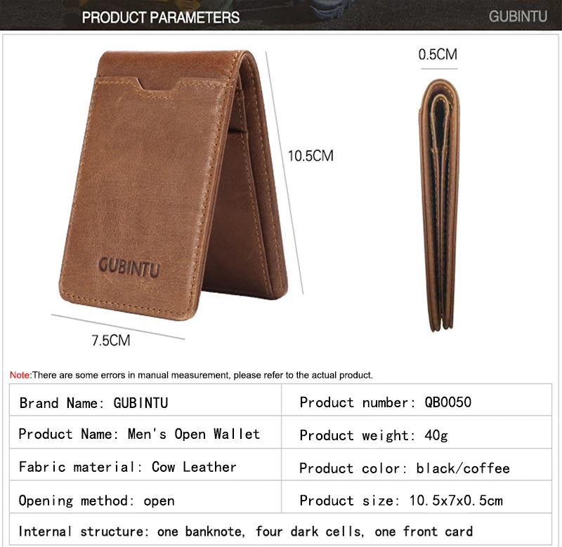 GUBINTU держатель для кредитных карт из натуральной кожи, кошелек для карт, двойной передний карман, кошелек с RFID, бизнес, роскошный ID, держатель для карт