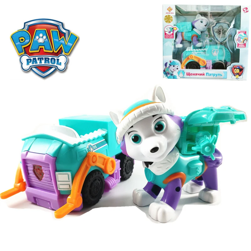 Paw Patrol Juguetes Новый щенок Эверест оттягивающийся автомобиль Patrulla Canina ПВХ фигурки Детские игрушки для детей Подарки A16