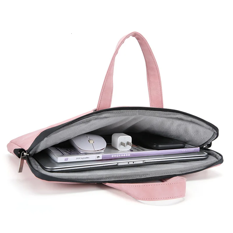 Однотонная деловая сумка для ноутбука, плоская сумка для хранения, многофункциональный матовый портфель для мужчин и женщин