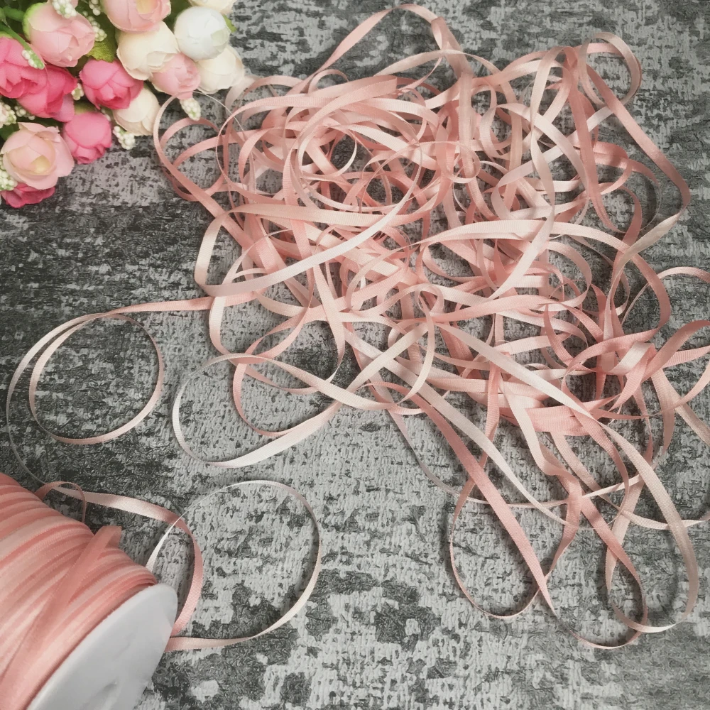 4mm  13mm 실크 리본 다양한 색상, 자수용 100% 진짜 순수 실크 얇은 태 피터 부드러운 실크 리본
