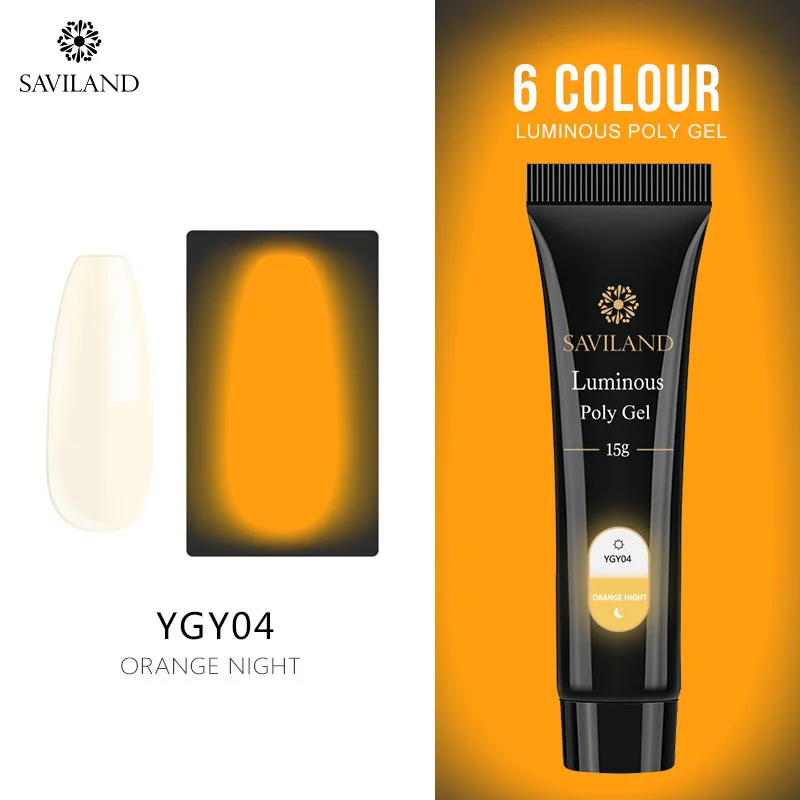 YGY04 SAVILAND Светящиеся в темноте ногти поли гель Быстрый УФ строительный гель лак для ногтей светящийся поли гель для ногтей набор Гель-лак для маникюра - Цвет: YGY04