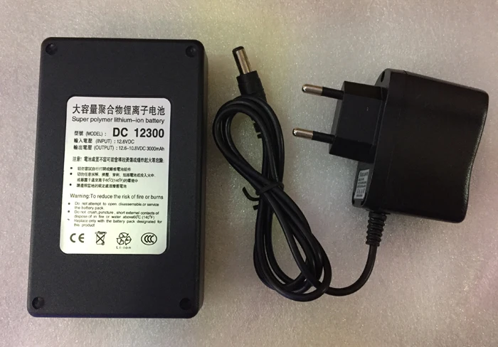 

MasterFie 20set/lot DC 12V 3000mAh Super Portable Rechargeable Lithium-ion Battery With Black Case For CCTV Camera DC 12300