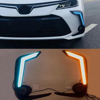 

CSCSNL 1 Pair LED DRL Daytime Running Light Yellow Turn Signal 12V Fog Lamp Decoration Bumper Light For Toyota Corolla 2019 2020