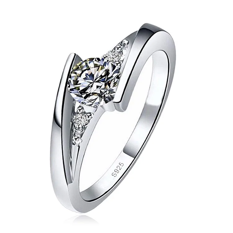 Топ AAA кубического циркония обещания кольца 925 пробы серебряные Свадебные обручальные кольца юбилей Подарки для женщин