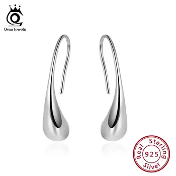 

ORSA JEWELS Real Silver 925 Drop Earrings For Women Unique Shape Dangle Earing Sterling Silver Jewelry Oorbellen 2019 OSE144