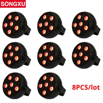 

8pcs/lot Mini 6 pcs LED Colorful Par Light 6W LED RGB 3in1 Mini Pumpkin Light for Nightclub Disco Hotels Par Light/SX-PL0601