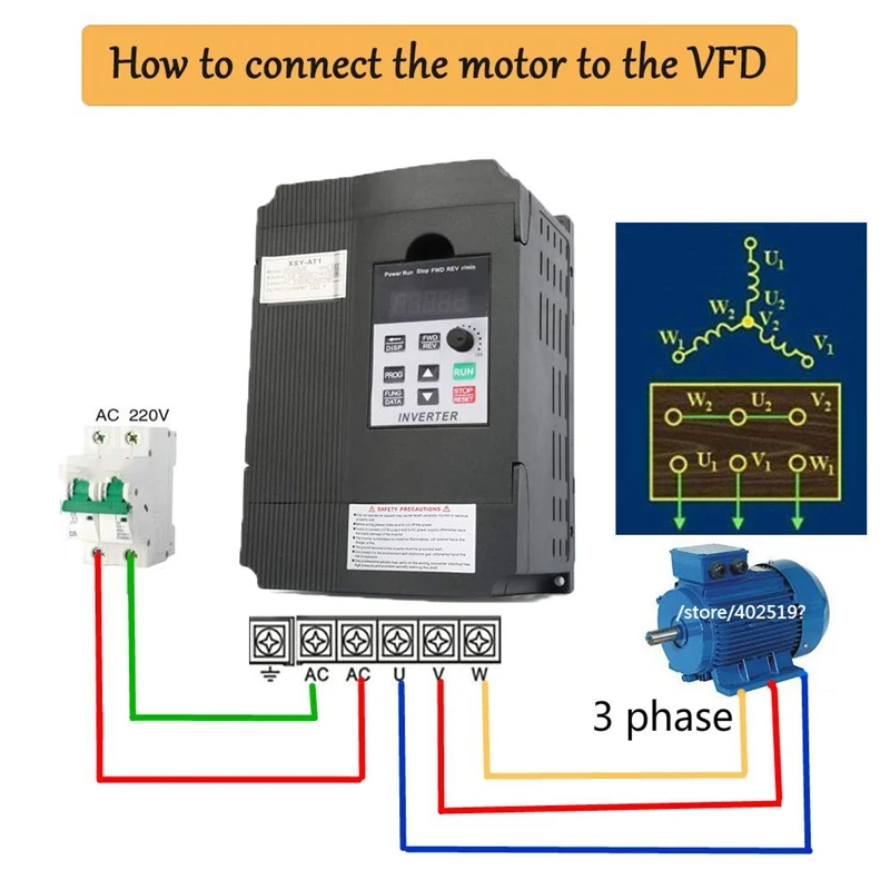 HOT-Variable Frequency Drive, Vfd Inverter Frequency Converter 2.2Kw 3Hp 220V 12A for Spindle Motor Speed Control(Vfd-2.2Kw