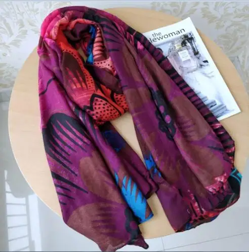 Роскошный брендовый женский летний шарф испанские дизайнерские Цветочные шали женские шарфы с принтом - Цвет: 310