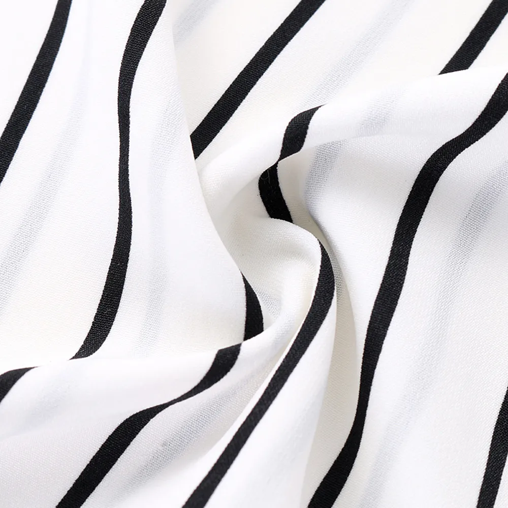 Женский комбинезон combinaison femme, боди, Модный женский полосатый Свободный комбинезон с v-образным вырезом и рукавом три четверти