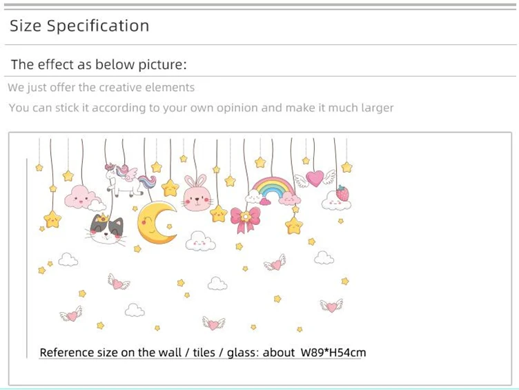 [shijuekongjian] Girl Balloons Wall Sticker DIY Stars Clouds Animals Wall Decor for Kids Room Baby Bedroom House Decoration