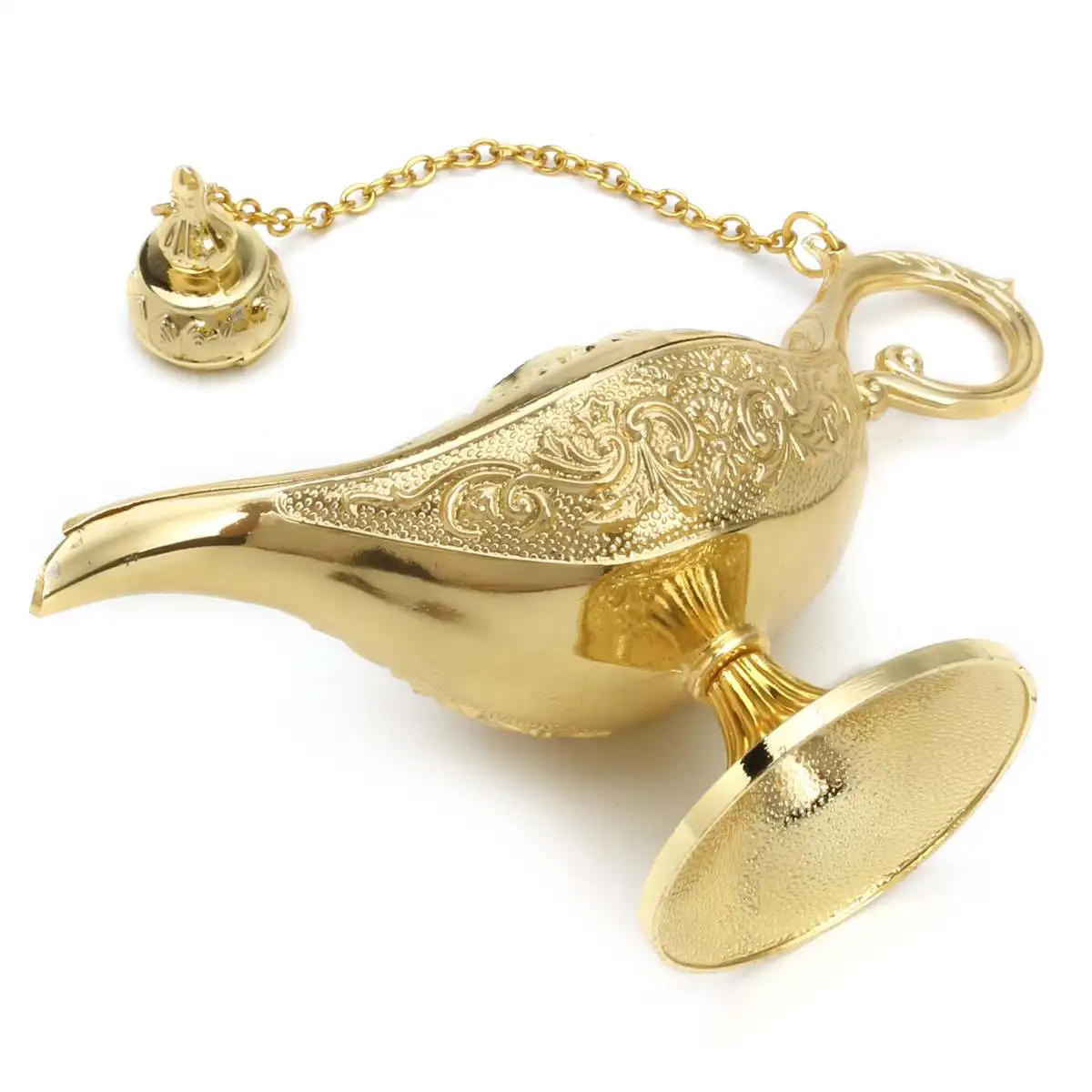 12.8x8.2cm Collectable Carved Rare Legend Aladdin Lamp Light Lamp Metal Gold Zincalloy Home Decor Craft Gift New 12.8x8.2cm Collectable Carved Rare Legend Aladdin Lamp Light Lamp Metal Gold Zincalloy Home Decor Craft Gift New