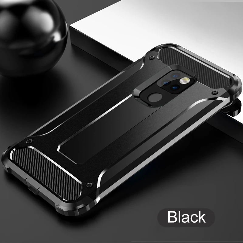 Защитный противоударный чехол для huawei Y5 Y6 Y7 Y9 Prime P20 P30 Pro mate 20 30 Lite P Smart Z Plus P10 гибридный защитный чехол - Цвет: Черный