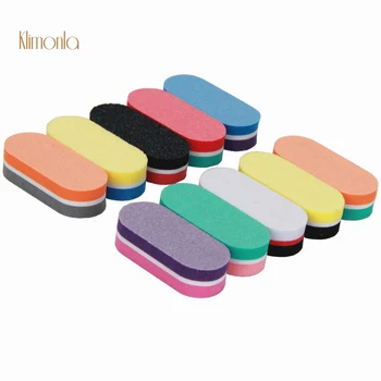 

10Pcs Colorful Mini Oval Nail Sandpaper File Sponge Nail Buffer Polishing Block Manicure Grinding Small Files Nails Care Tools
