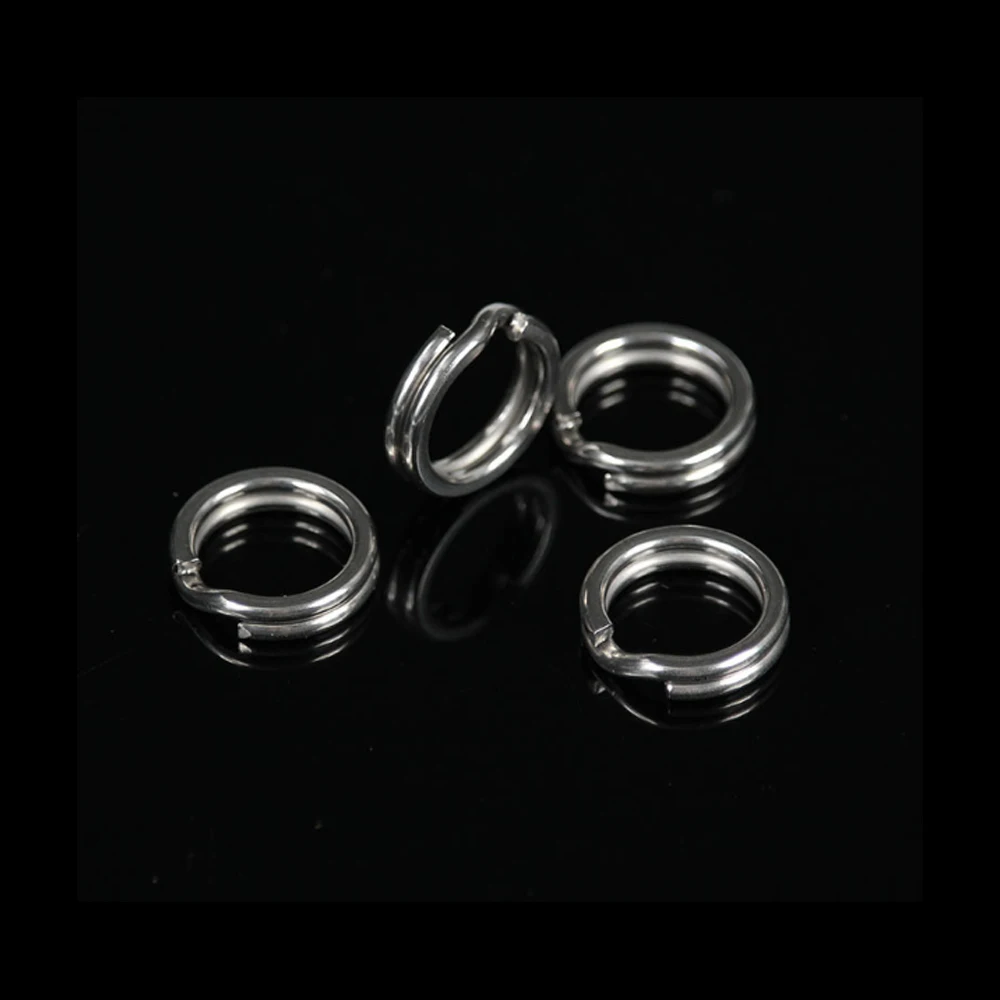 Fishing Accessories 50pcs/lot Stainless Steel Split Ring Diameter 4mm-12mm Heavy Duty Fishing Double Ring Connector