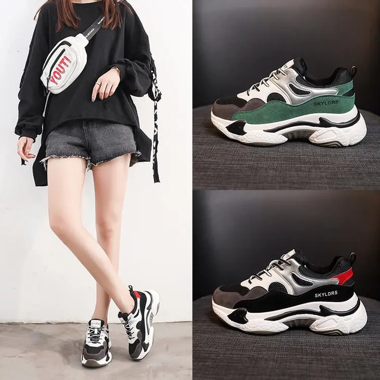 

Network Red Rush Color Dad Shoes 2019 Women's Autumn And Winter Was Small Feet Versatile Intellectual Smoked Shoes INS Fashion S