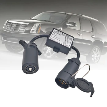 

US To Europe Trailer Light Converter 7 Way Flat Socket (American Vehicle) To 13 Way Round Socket (European Trailer)