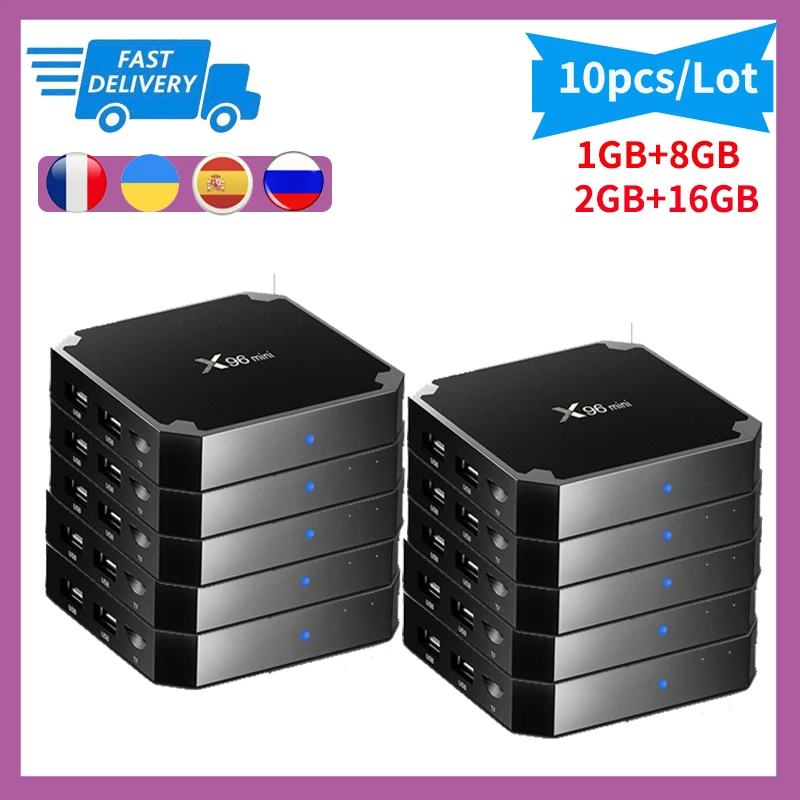 10pcs X96 mini Smart Android 9.0 TV Box Amlogic S905W 2GB 16GB 2.4GHz WiFi HD 4K Media Player Set Top Box Youtube X96MINI TVBox