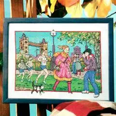 

H T European magazine cross stitch set crazy116-1 London impression figure print