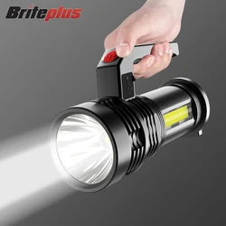 Lampe de poche puissante à LED COB, projecteur Rechargeable par USB, idéal pour le Camping ou le cyclisme 