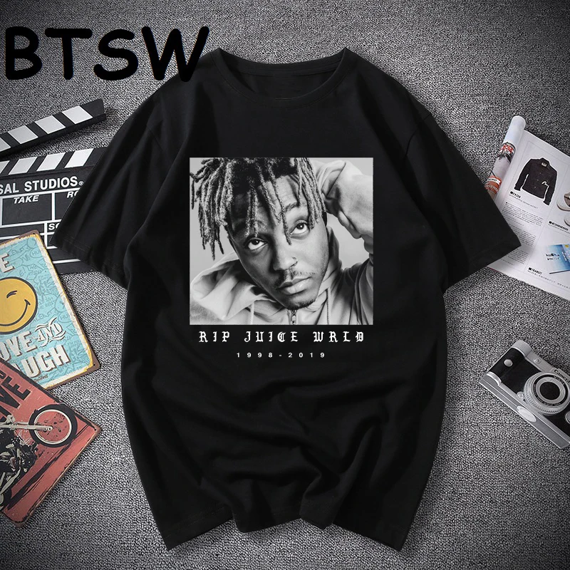 Футболка R.I.P Juice Wrld мужская с принтом Повседневная Уличная одежда в стиле хип поп