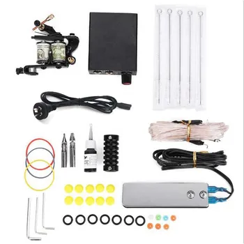 

Professional Complete Tattoo Kit Set Tattoo Power Supply Coils Guns with Needles Tattoo Machine with 1 Non-fading Color Ink