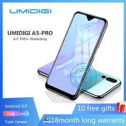 UMIDIGI A5 PRO Android 9,0 Восьмиядерный мобильный телефон 6,3 "FHD + 16MP тройной Камера 4150 мА/ч, 4 Гб Оперативная память 32G Встроенная память смартфон GSM