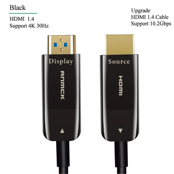 Anmck волоконно-оптический HDMI 1,4 кабель 4K 30Hz 2K 144Hz 10M 15M 20M 30M 40M 50M HDMI к HDMI кабель для HD tv Box Проектор Монитор - Цвет: HDMI 1.4